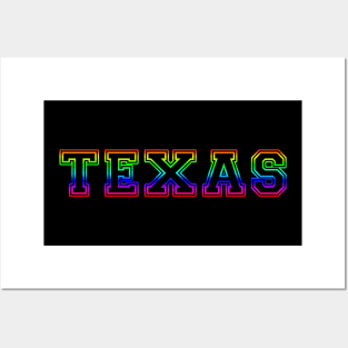 Texas Pride Rainbow Black Posters and Art